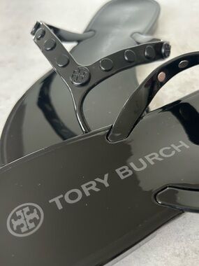 Tory Burch Studded Jelly Thong Sandals, Perfect Black 10 NWOB